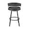 Armen Living Chelsea 25" Swivel Counter Stool with Matte Black Finish and Black Faux Leather LCCSBABLBL26 - alternate 6